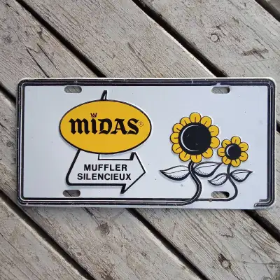 License plaque d'immatriculation vintage neuve Midas muffler silencieux Jamais été installée