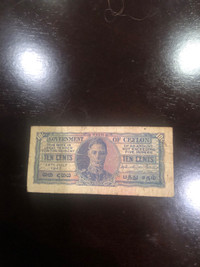 Government  of Ceylon .10 cents 