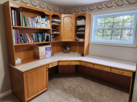 Large Oak Cabinet and Desk