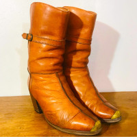 70s vintage unisex cowboy leather boots (homme)