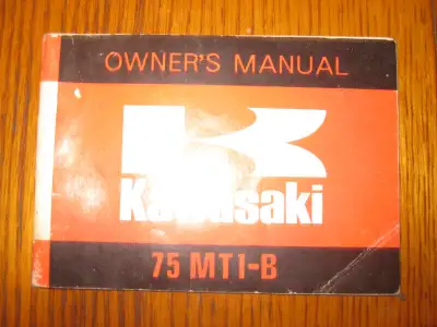 1973 Kawasaki Motorcycle MT1-B 75 Owner's Manual - $60.00 obo In Good condition.