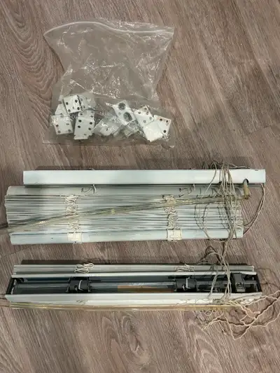 4 Metal blinds, 17.5" wide, 45" long