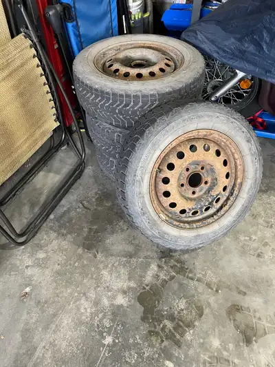 I am selling 4 winter tires and rims. Tires are Firestone Winterforce 195/65/15 and were used on a 2...