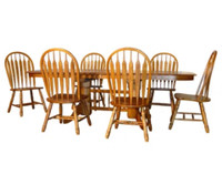 Large oak table with 6 chairs