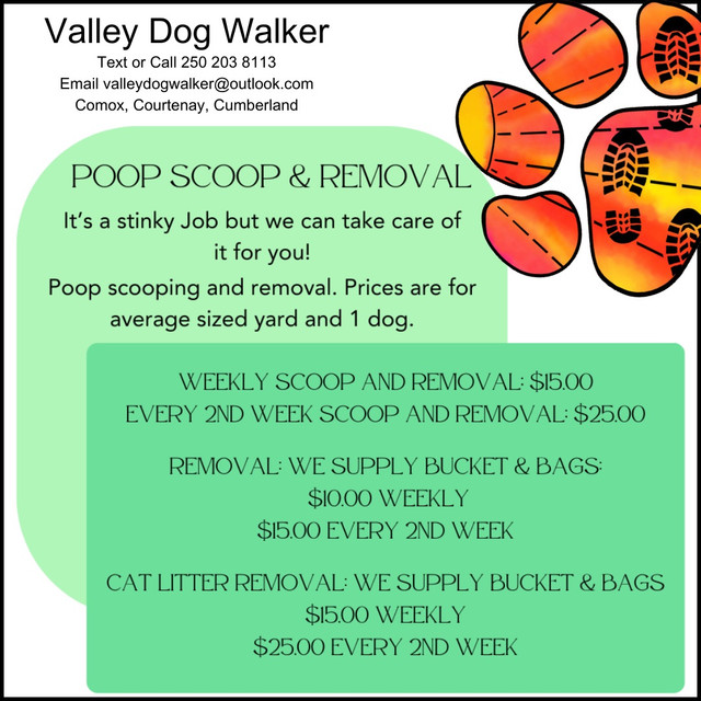 Poop Scooping and Removal in Animal & Pet Services in Comox / Courtenay / Cumberland
