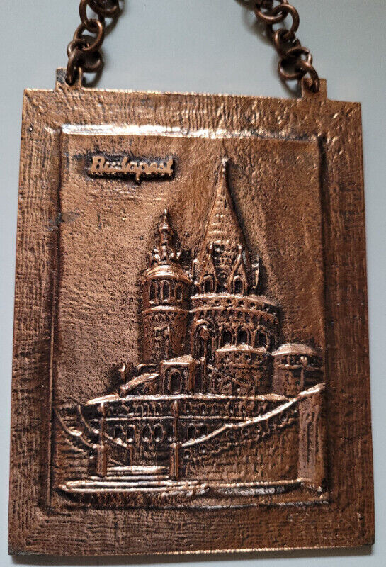 Vintage Hungarian Budapest Souvenir Bronze Wall Hanging Plaque in Arts & Collectibles in Oshawa / Durham Region