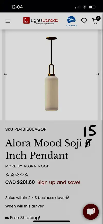 15” Glass Pendant Light - BRAND NEW, View more