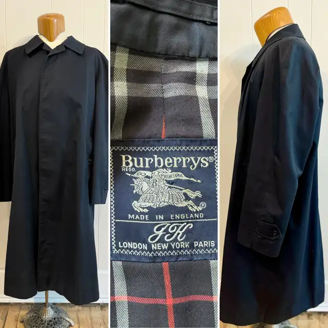 Men's Vintage Burberry Navy Trench Coat in Men's in Barrie - Image 4