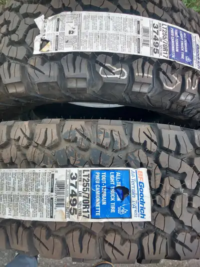 REDUCED. Price... Cheap price...Call retailers LT 255 70 17 new with labels Load range E All terrain...