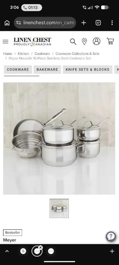 10 Piece Stainless steel cookware set , View more