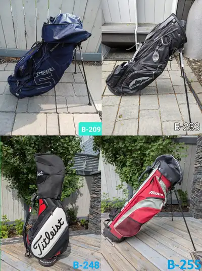 8 – GOLF BAGS – High End to Entry Level – See Description Click the “Show More” Button Below to Expa...