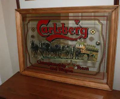 Vintage Very Large Carlsberg Championship Team Horses Pub Bar, View more