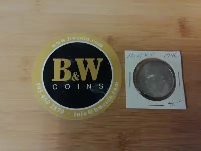 1946 Hungary 5 Forint Coin $40 The 1946 Hungary 5 Forint coin represents a post-World War II era in...