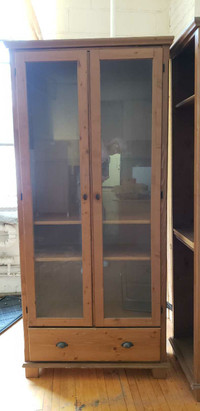 Curio cabinet/tall cabinet with glass doors