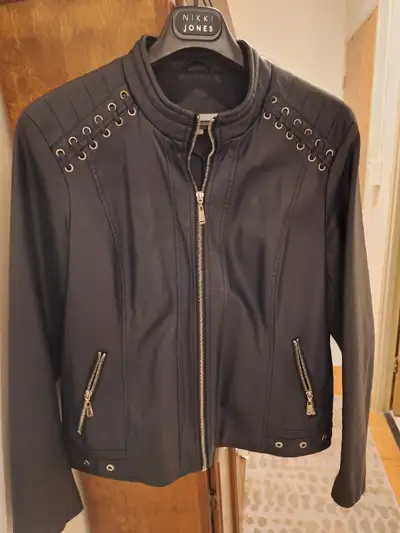 Faux Leather Navy blue Jacket, View more