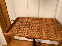 Large Vintage Rattan/Wicker Tray/Server with Two Handles