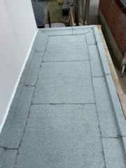 Roofing shingles and flat roof