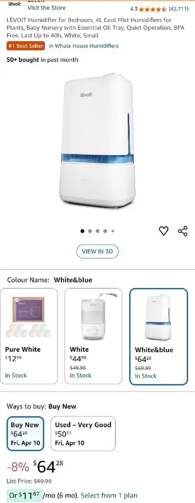 Levoit Humidifier, View more
