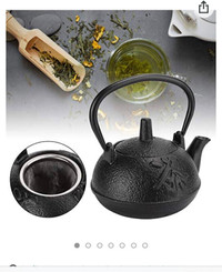 Tea Kettle, Iron Teapot with Tea Strainer Cast Japanese Style 0.