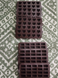 Silicone heart and brick molds