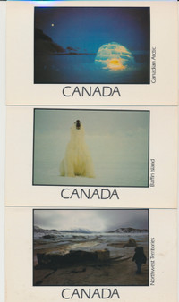 ORIGINAL VINTAGE LOT of 3 CANADA HORIZONTAL IMAGE POSTCARDS