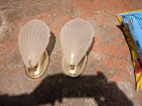 Decorative electric brass shell sconces