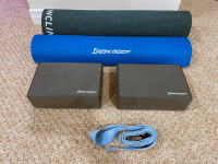 Yoga mats (x2), Yoga blocks (x2) and strap