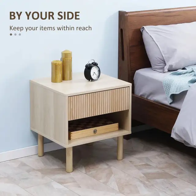 Modern Nightstand, Side Table with Storage Shelf and Drawer in Dressers & Wardrobes in Markham / York Region - Image 3