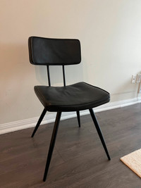 WAZO BLAKE - Leather Dining Chair (Black) (SET OF 4) for $300