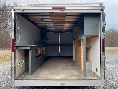 Safety done last season. 8.5x14 plus v-nose. Height 6'6". Barn door style rear doors with additional...
