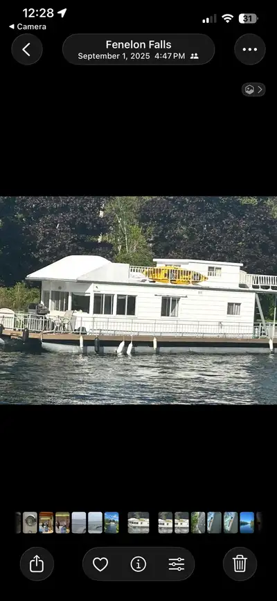 This 46-foot houseboat offers a unique floating cottage experience, perfect for living on the water....