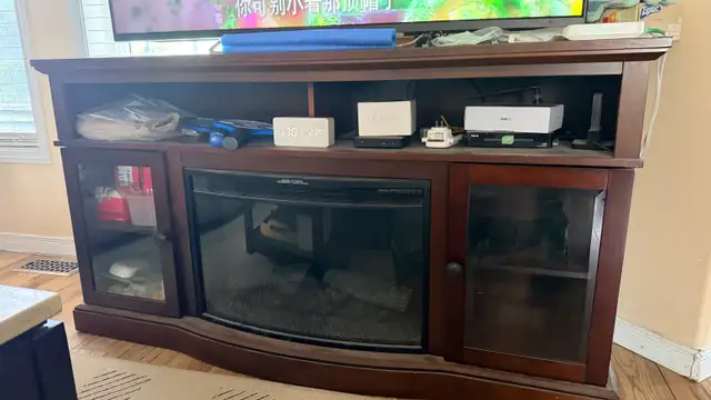 Electric Fireplace TV Stand  in Heaters, Humidifiers & Dehumidifiers in Kingston - Image 2