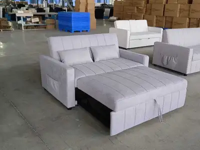 Grey Loveseat Sofa Bed – Tufted Pull-Out Sleeper, View more