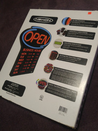Newon LED OPEN Sign - Programmable Hours + Flashing Effects $125