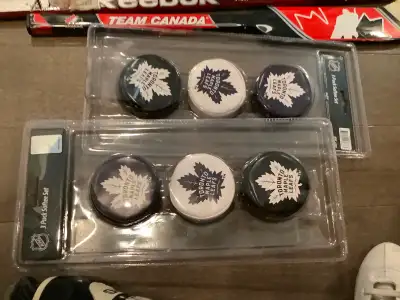 Toronto Maple Leafs 3 puck softee set. Looking to sell asap, View more