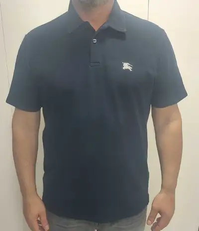 Men's Authentic Burberry Brit Navy Blue Polo Shirt Like New SZ M, View more