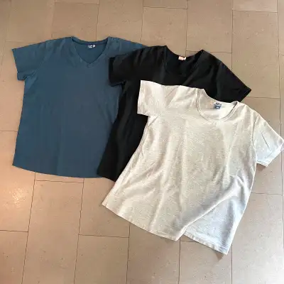 3 Maternity T-shirts Grey, Black/Teal-Size Large/XL, View more