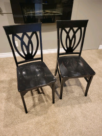 Pier 1 solid wood dining chairs