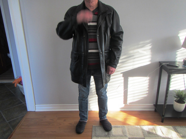 Manteau de cuir noir pour homme S-M dans Hommes  à Ville de Montréal - Image 3