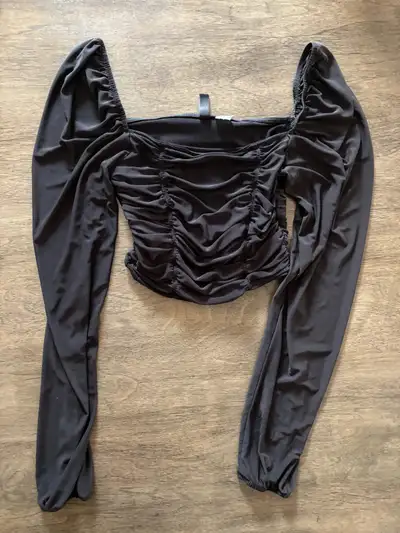 H & M Black Dressing Crop Top, View more