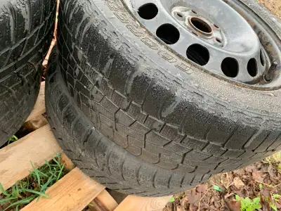 Steelies. Tires not much life left/need replaced. Rims are good 40$ pickup bancroft