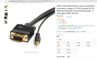 CMPLE VGA SVGA Monitor Cable Connectors (Male-to-Male) 6ft