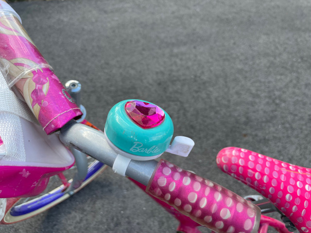 Barbie bike 16” with matching jewel bell and Barbie helmet in Other in Markham / York Region - Image 2