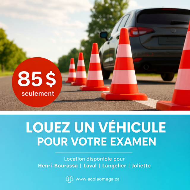 SAAQ Practical Driving Test Vehicle Rental