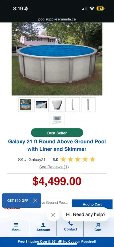 I have an above ground pool 21 foot by 54” may need new pool liner picture attached. Comes with gas...