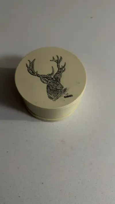 Vintage Ivory Deer Container, View more