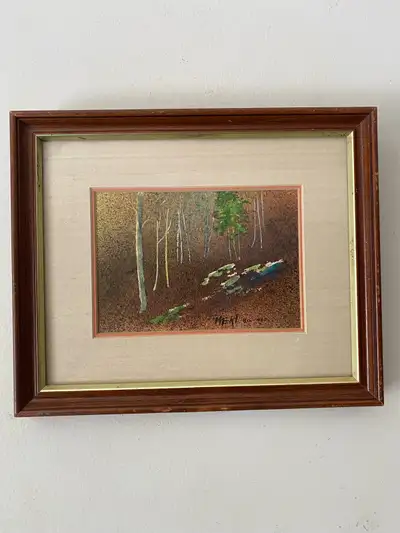 This used watercolour painting on paper is a lovely find, signed and dated '80. With dimensions of a...