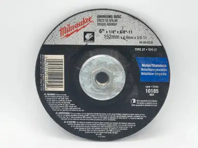 Milwaukee grinding disc 6" x 1/4" x 5/8"-11 49-94-6330 brand new, View more