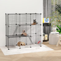 31 Panels Small Animal Cage, Pet Playpen w/ Doors, Chinchilla Ca