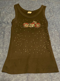 Beaded / Sequins Motorcycle Sleeveless Top - small